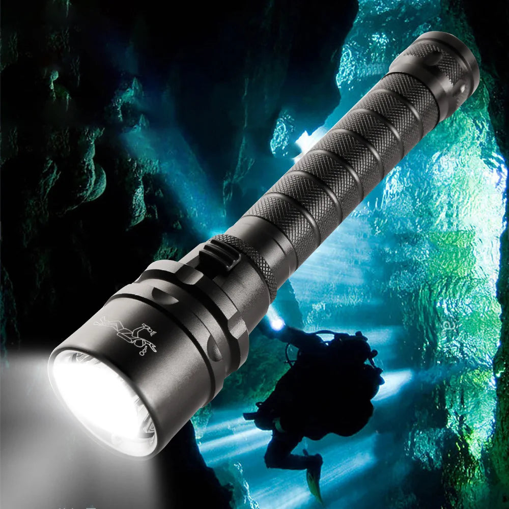 Helius Powerful Scuba Diving Light Underwate Flashlight Waterproof  Aluminum 1000 Lumen Rechargeable Led Flashlight for Diving
