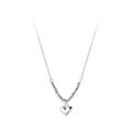 Hand Made S925 Sterling Silver Sweet Big Glossy Heart Pendant Necklace for Women Girl Friend Birthday Jewelry Gift
