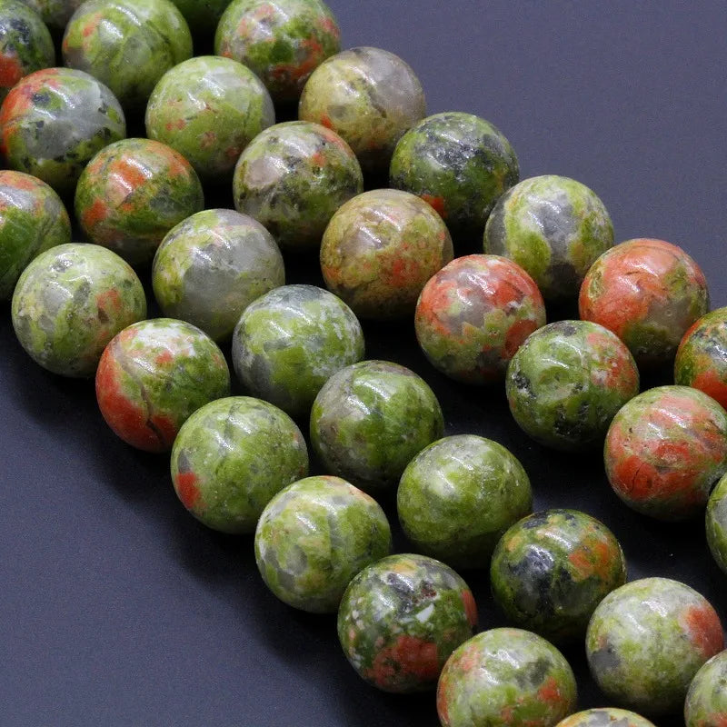 Wholesale Loose Stone Beads Unakite Natural Beads for DIY Jewelry Making MS146