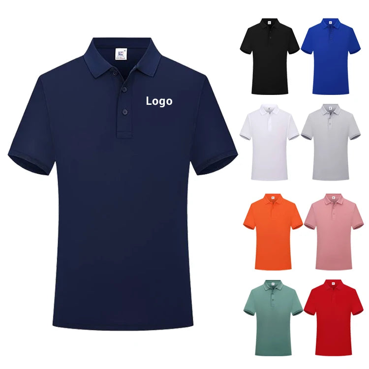 Custom Printing Men's Business for Polo T-Shirt Solid Color Silky Smooth Short Sleeve Golf for Polo Shirts Made Ice Silk Knitted