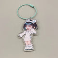 Custom Colors Background Anime Epoxy Resin Keychain Colorful Plastic Key Charm Digital Printed Keychain