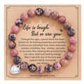 SC Hot Selling Natural Pink Zebra Stone Beads Bracelets Unique Birthday Gift Handmade Sweet Heart Charm Bracelet to My Daughter