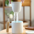 Ceramic Filter Tea Cup Mug with Infuser and Lid for Filter Green Tree Tea Cup Steeper Maker