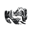 Biker Mens Punk Open Design Engrave Stainless Steel Hiphop Jewelry Flame Dragon Ring Unisex New Trendy Arrival