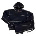 Winter Tracksuit Supplier Custom Heavyweight Oversize Cover Stitch Men's Tracksuits Fashionable High Street Two Pieces Set 100%