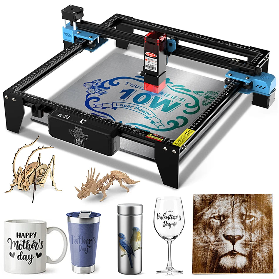 Twotrees 450nm Compressed Spot High-precision Woodworking Cutting Metal Marking Printer 80W High Speed Laser Engraving Machines