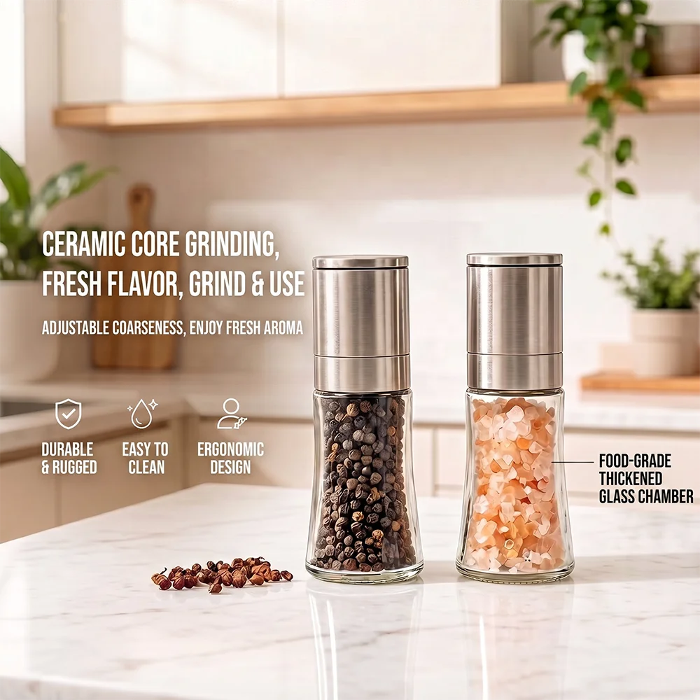 Mini Manual Stainless Steel Pepper Glass Grinder