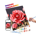 Abstract Red Flowers DIY Oil Painting Kit Handmade Craft Digital Painting with Linen Canvas Support Base Home Art Decor for Kids