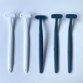 Smooth Handle Dental Tongue Cleaner with Double Oral Brush Scraper Plastic Material