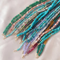 Half Finished Colorful Gemstone Beaded Necklace With Twin Open Jump Ring18K Gold Plated DIY Charm Jewelry Making Accessories