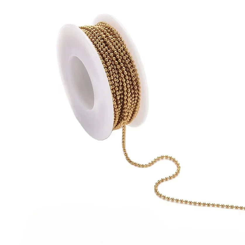 Golden 304 Stainless Steel Bead Chain DIY Handmade Necklace Waist Buckle Jewellery Making Materials Accessorizing China Zhejiang