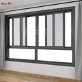 Baivilla 3-Track Sliding Window American Style Aluminum Alloy Frame Stainless Steel Screens for Living Room Horizontal Opening