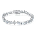 Wish Jewelry Multi Shapes Vvs Moissanite Diamond Tennis Bracelet Womens 925 Sterling Silver Lab Grown Moissanite Tennis Bracelet