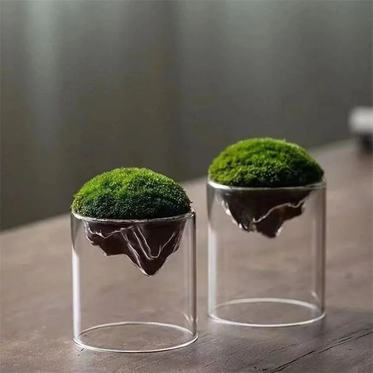 Eco-Friendly Transparent Mountain Shaped Glass Crystal Terrarium Vases Indoor Flower Pots for Plants