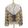 QC23011 New Arrival Best Price Golden Island Fox Fur Regular Breathable Casual Coat