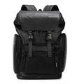 Famous Brands Designer Black Office Mens pu Leather Backpack Multi Pocket