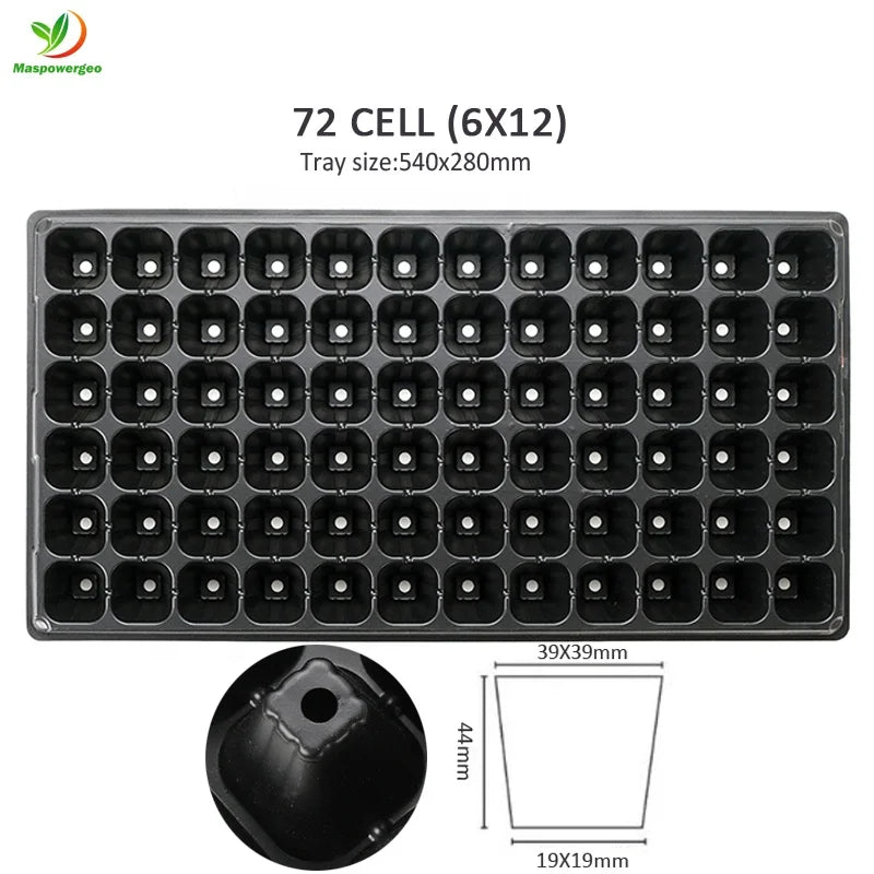 Round 50 72 105 128 200 Cells Plastic Seedling Starter Tray Wholesale for Vegetable flower Seed Germination