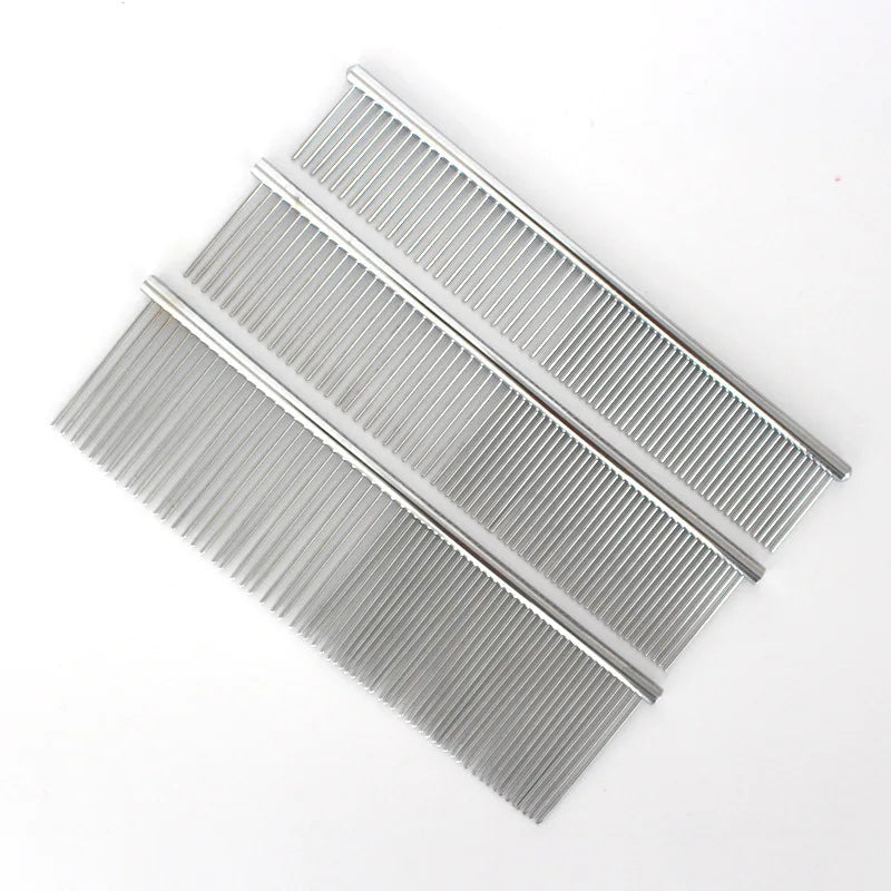 Stainless Steel Pet Grooming Comb with Rounded Ends for Removing Tangles and Knots for Dog Cat