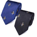 Italian Brands 8cm Microfiber Mens Neck Tie New Design Black Royal Blue Embroidered Animal Bird Floral Bow Ties for Business Men