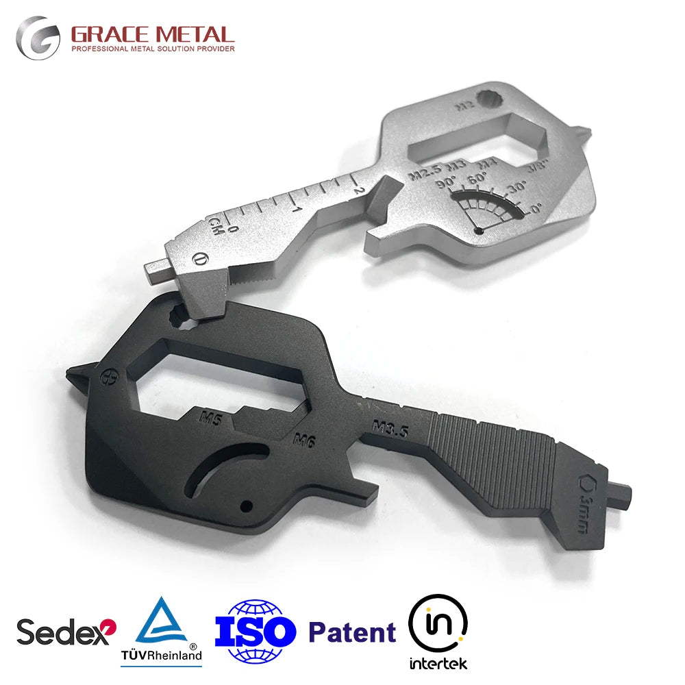 Promotion Business Gift Custom Design LOGO Keychain 20 in 1 EDC Multifunction Small Gadget Multipurpose Keychains Multi Tool Key
