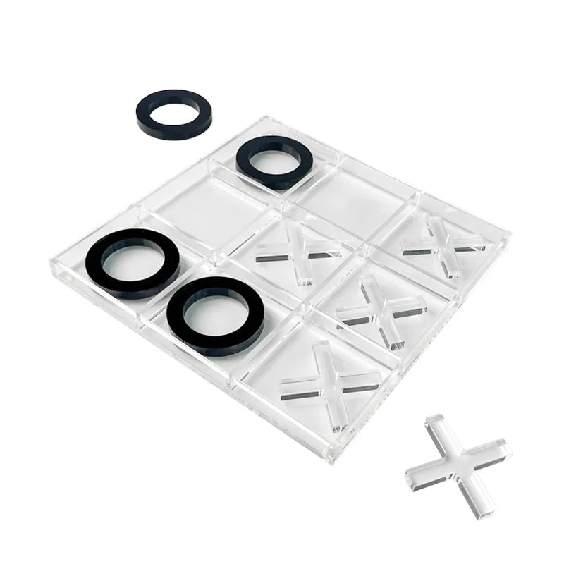Luxury Acrylic X O Chess Set Factory Wholesale Custom Waterdale Collection Lucite Games Acrylic Decor Acrylic Tic Tac Toe Game
