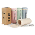 2023 Hot Selling Wheat Straw Double-layer Vacuum Insulated Reusable Portable Eco-friendly Gift Cup Minimalist Design 6-hour