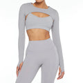 Custom Logo Thumb Hole Cuffs Design Cool Feeling Long Sleeve Women Top Dance Training Gym Fitness Serenity Sports Boleros Top
