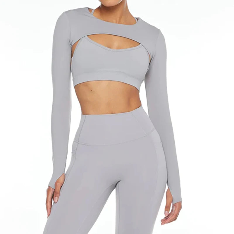 Custom Logo Thumb Hole Cuffs Design Cool Feeling Long Sleeve Women Top Dance Training Gym Fitness Serenity Sports Boleros Top