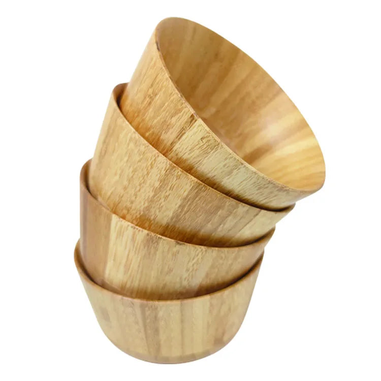 Bamboo Wood Salad Bowls Serving Bowl for Fruits or Salads Natural Organic Bamboo Serving Dish Dinnerware by Bamboo