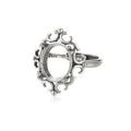 925 Silver Blank Ring Setting Personality Roman Crusader Print Inlaid 10*12mm Stone Silver Ring Setting for Jewelry Diy