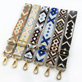 Meetee B-J356 3.8cm Colorful Bag Accessories Colorful Diamond Pattern Jacquard Crossbody Wide Shoulder Strap Replceable Long