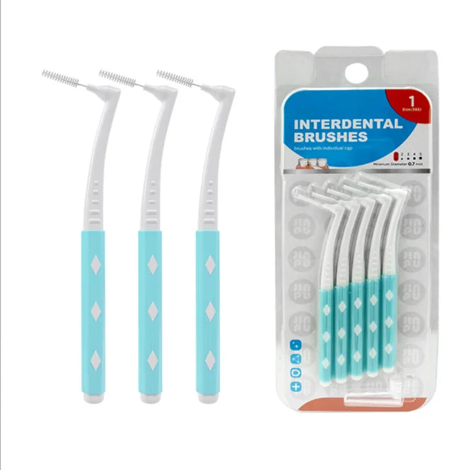 OEM 5pcs Pack L-shape Interdental Brush Orthodontic Brush.
