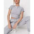 Wholesale Shirt and Pants Sets Women Two Piece Short Sleeve Crop Top T-Shirt and Jogger Pants Set Custom Tracksuit 2 Piece Set
