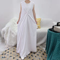 Islamic Slip Sleeveless Underdress Abaya Muslim Maxi Dress Dubai Simple Cross Decoration Ramadan EID Inner Dress