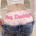 Factory Hot Selling Women's Kawaii 3D Panties XL Seamless Yes Daddy Hearts Funny Print Lovely Push up Briefs Lingerie Thong