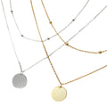 925 Sterling Silver 15MM Circle Pendant High Polish Custom Name Letter and Plain Disc Coin Pendant for Wedding Necklace