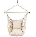 Woqi Best Wholesale Top Seller Hanging Polyester Cotton Rope Camping with Wood bar Travel Furniture Swing Hammock Chair