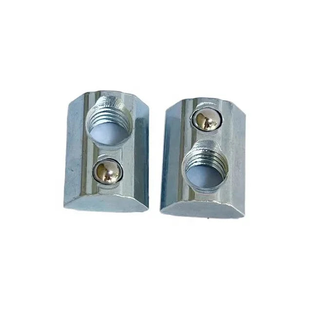 Customized Spring T-nut 10mm Slot M4 M5 M6 M8 M10 T Slot Nut With Spring Loaded Ball Marble Nut