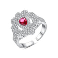 LUOTEEMI Unique Large Cubic Zircon Multi-Color Adjustable Ring for Elegant Woman Party Wedding Design