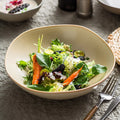 Elegant Reactive Glaze Irregular Ceramic Salad Bowl Artistic Porcelain Fruit Dish for Luxury Hotel and Restaurant Serving