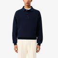 Men's Loose Fit Polar Collar Cotton Sweatshirts Quarter Button Down Placket Casual Sweatshirts