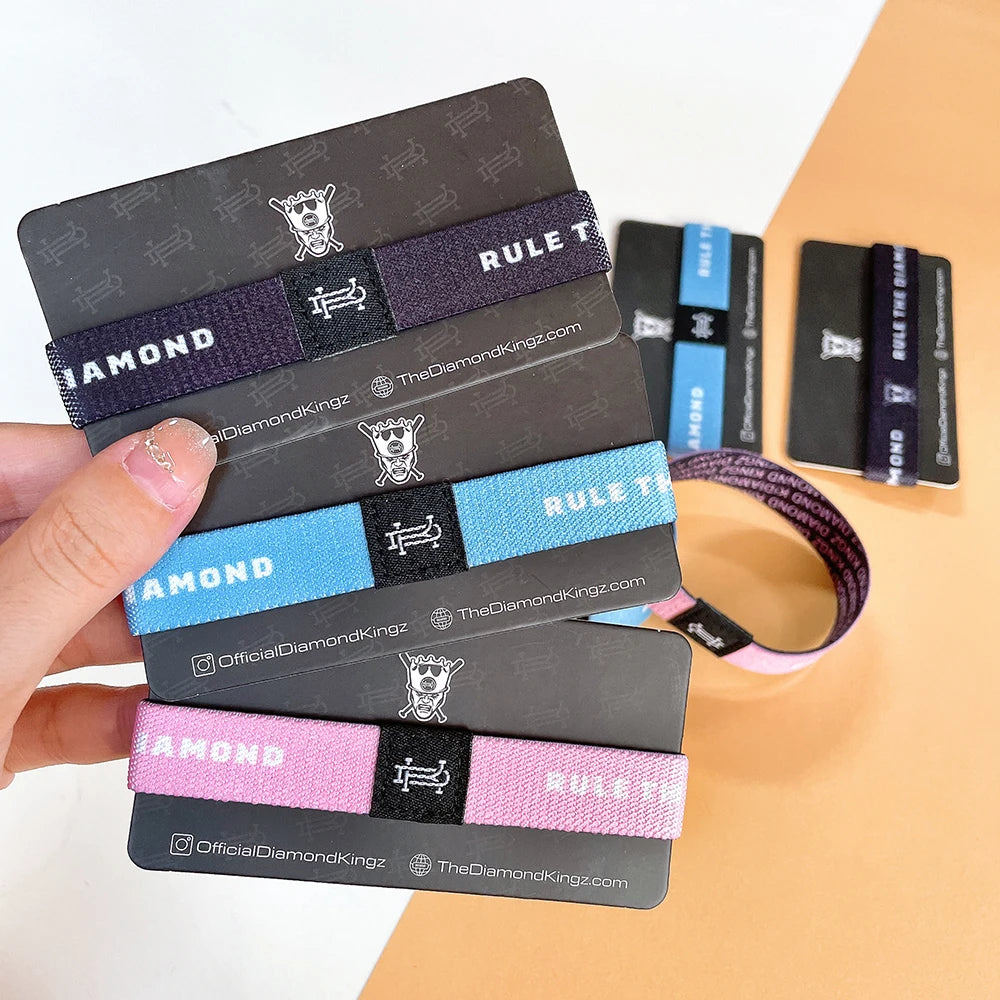Customized logo Polyester Elastic F08 1K FM1108 Ntag 213 Ntag 215 Woven Stretch Polyester RFID Durable Elastic Wristbands