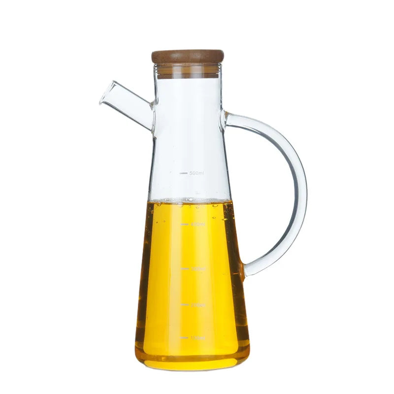 500ml   Kitchen Oil Jug Toil Seasoning Pot with Bamboo Lids