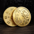 China Made Metal Coin Dragon and Phoenix Tai Chi Silver Gold Plated Coins