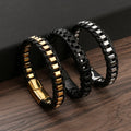 Explosive Wholesale High Quality Stainless Steel Bracelet Jewelry Fashion Trend Cool Woven Leather Bracelet for Men