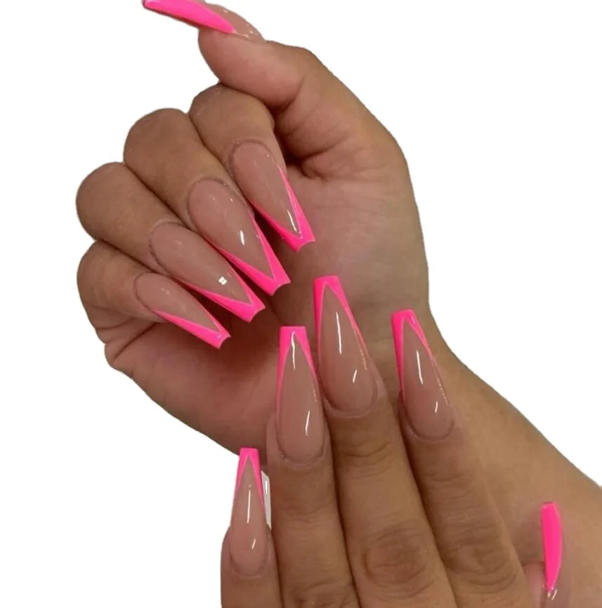 Wholesale Ballerina Fake Nails Artificial High Quality Nail Design Long Press on False Nails Full Cover