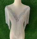 New Design Fringed Dress Rhinestone Applique Panel for Clothing Design