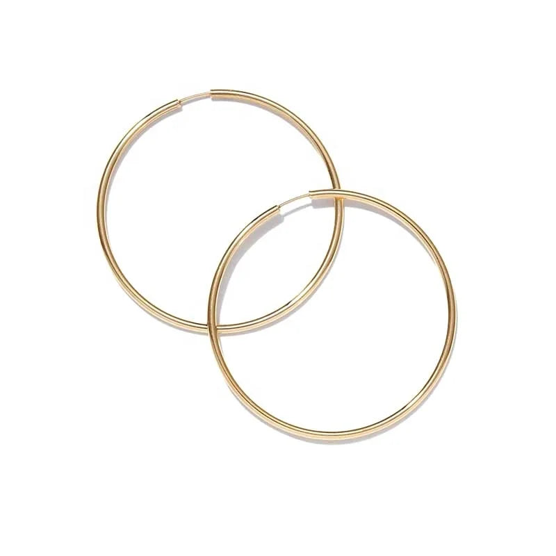 Milskye Fashion Popular High Quality Women Jewelry Silver Plated 14k Gold Oversize Large Hoop Earrings