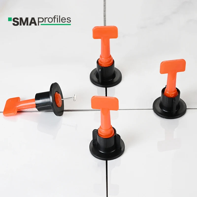 SMAProfiles 50PC 1.5mm Exterior Modern Customized Reusable Stainless Steel PP Plastic Tile Leveling Clip Wedges Spacers