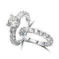 Abiding Fine Jewelry OEM ODM Factory White Gold Plated White Cubic Zirconia Jewelry 925 Sterling Silver Wedding Rings